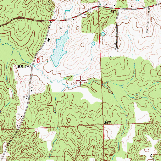Topographic Map of Burgess Lake Dam, MS
