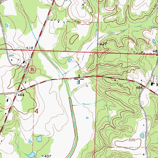 Topographic Map of Dry Creek Structure 2 Dam, MS