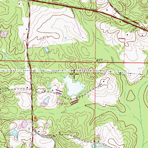 Topographic Map of Overstreet Lake Dam, MS