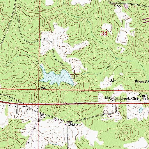 Topographic Map of West Pond Dam, MS