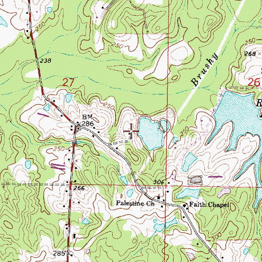 Topographic Map of Taylor Pond Dam, MS