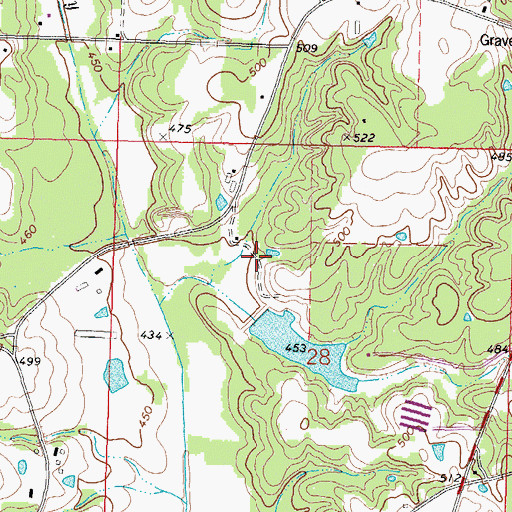 Topographic Map of Dry Creek Watershed 4 Dam, MS