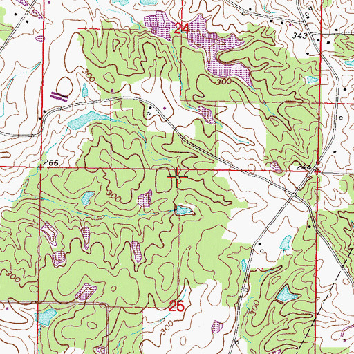 Topographic Map of Merrill Pickering Lake Dam, MS