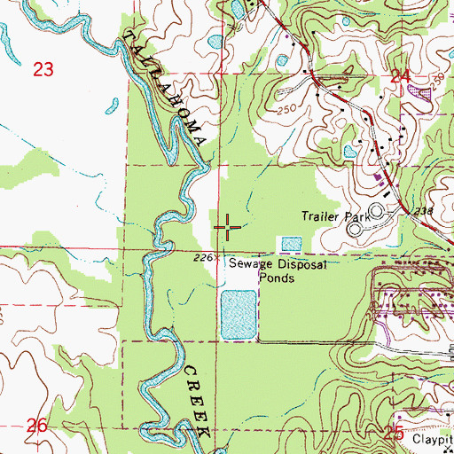 Topographic Map of Laurel Lagoon Dam, MS