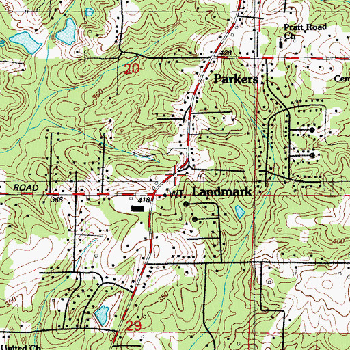 Topographic Map of Aron Street Church (historical), AR