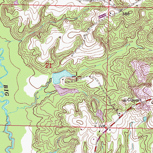 Topographic Map of C F Greene Lake Dam, MS