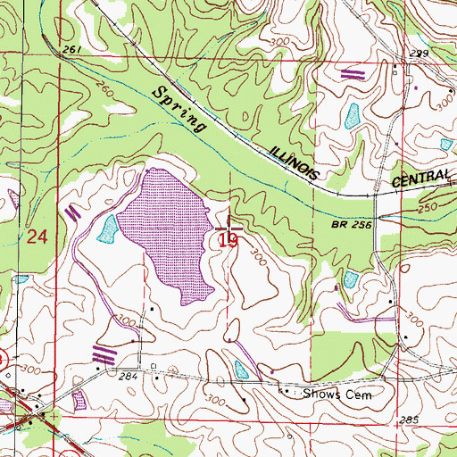 Topographic Map of James Hillburn Lake Dam, MS