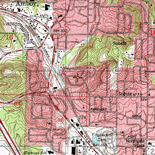 Topographic Map of Arrowhead Manor, AR