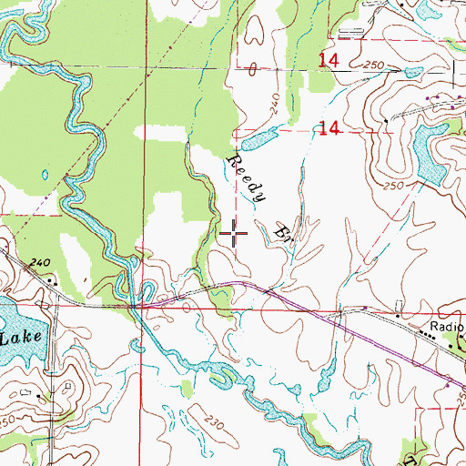 Topographic Map of Bush Dairy Lake Dam, MS