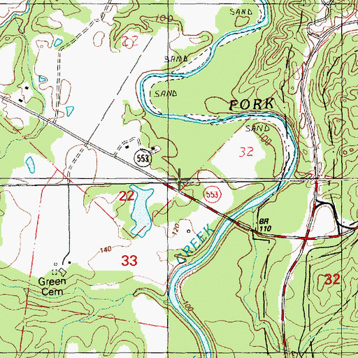 Topographic Map of Williams Lake Dam, MS