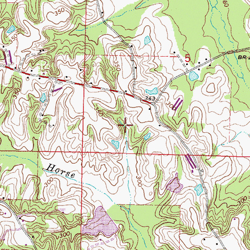 Topographic Map of Joe Welch Lake Dam, MS