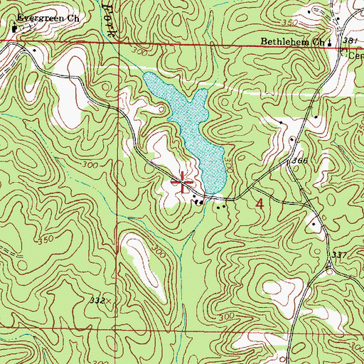 Topographic Map of Woodward Pond Dam, MS