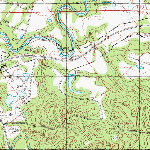 Topographic Map of George Harrell Lake Dam, MS