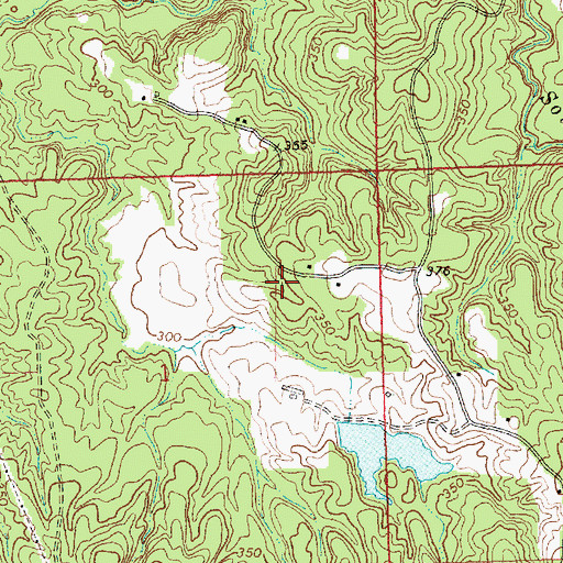 Topographic Map of John Sherman Lake Dam, MS
