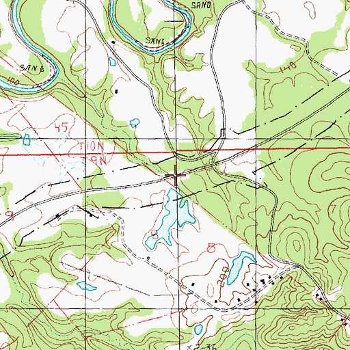 Topographic Map of R R Smith Lake Dam, MS