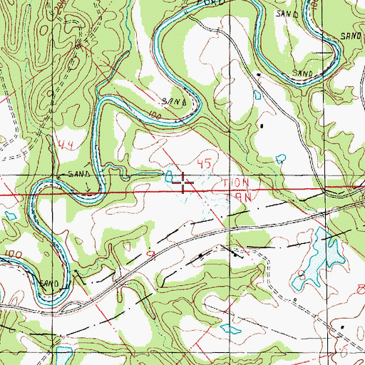 Topographic Map of R R Smith Lake Dam, MS