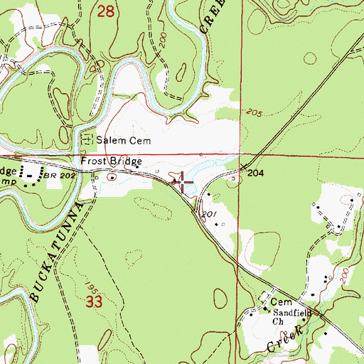 Topographic Map of Sanderson Pond Dam, MS