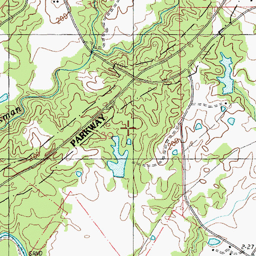 Topographic Map of C L Huff Lake Dam, MS