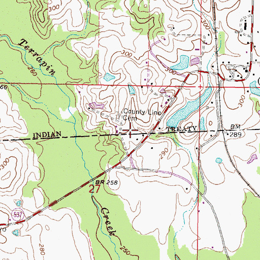 Topographic Map of Moss Lake Dam, MS