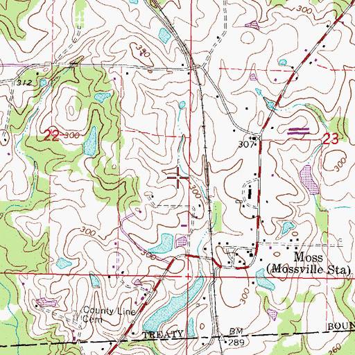 Topographic Map of Heritage Lake Dam, MS