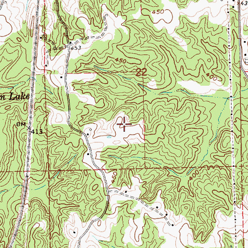 Topographic Map of Alex Wilson Lake Dam, MS