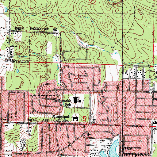 Topographic Map of Autumnbrook, AR