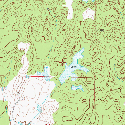 Topographic Map of Mayfield Lake Dam, MS