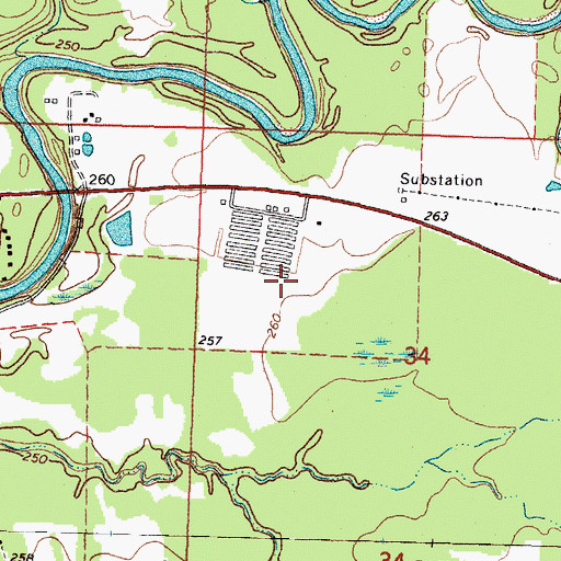 Topographic Map of Adams Egg Farm Lagoon Dam, MS