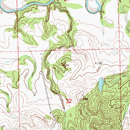 Topographic Map of Farm Land Company Lake Dam, MS