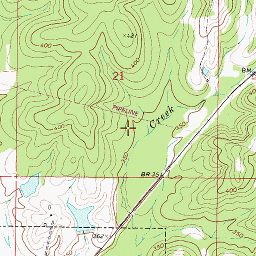 Topographic Map of Burns Lake Dam, MS