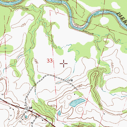 Topographic Map of Fox Lake Dam, MS