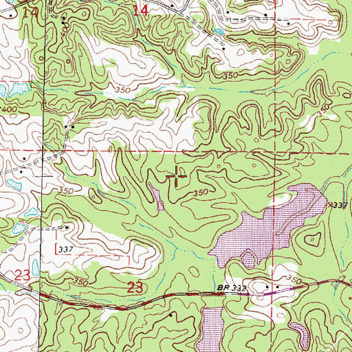 Topographic Map of M L Husband Lake Dam, MS