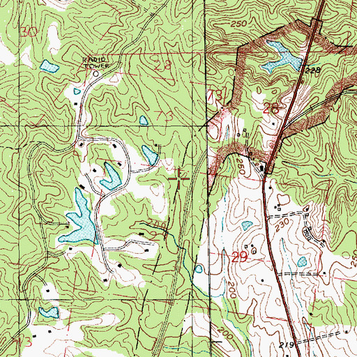 Topographic Map of Alberta Hills Lake Dam, MS