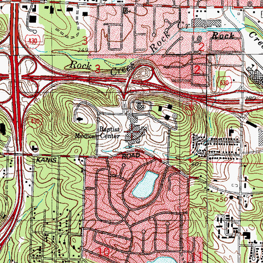 Topographic Map of Baptist Health Medical Center Little Rock, AR