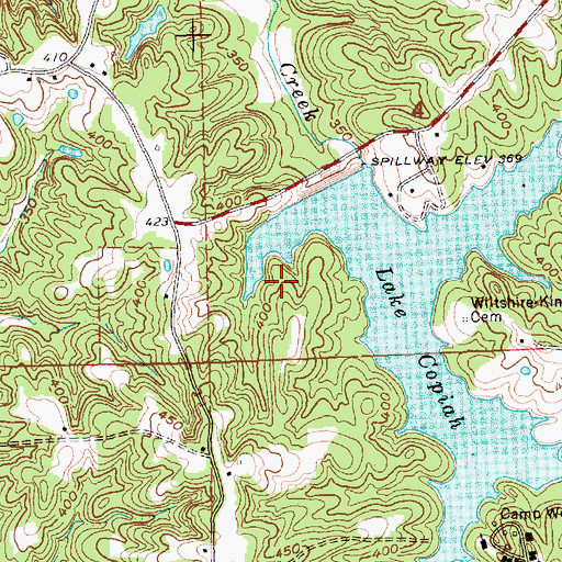 Topographic Map of Lake Copiah Dam, MS