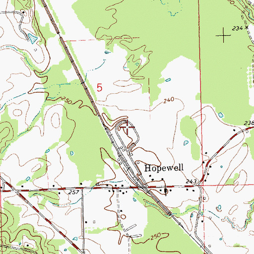 Topographic Map of E L Malvaney Lake Dam, MS
