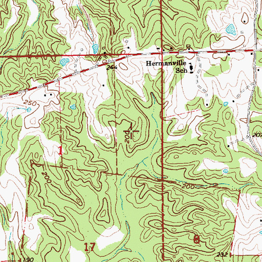 Topographic Map of Puckett Lake Dam, MS