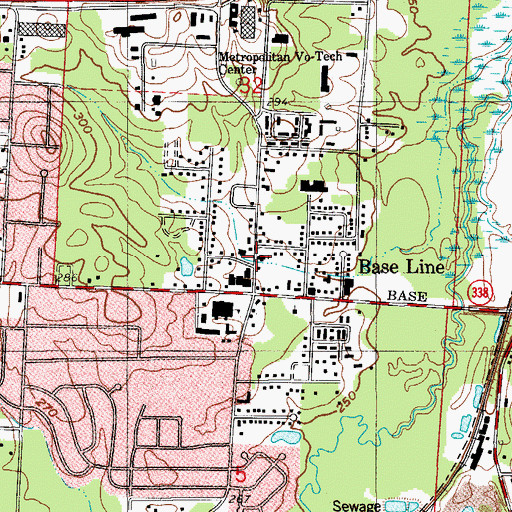 Topographic Map of Baseline Baptist Day Care Center, AR