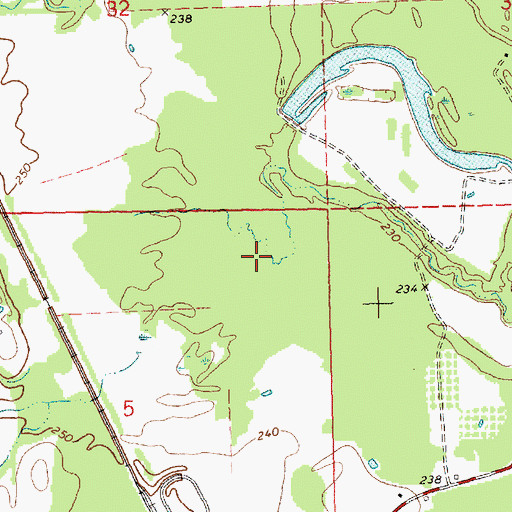 Topographic Map of H F Sojourner Lake Dam, MS