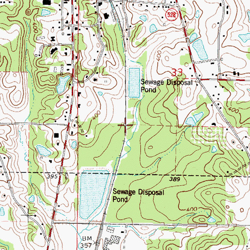 Topographic Map of Bay Springs Lagoon Dam, MS