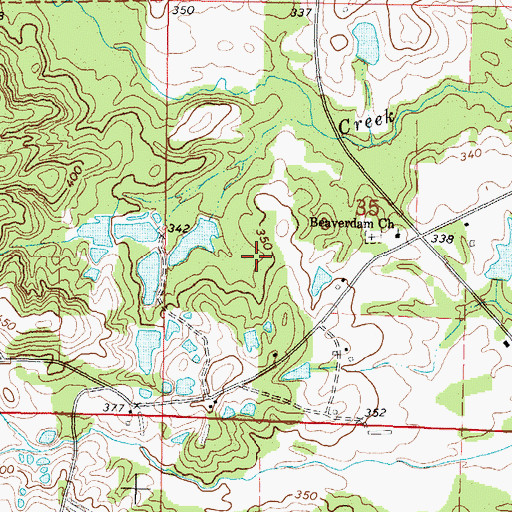 Topographic Map of Blackwell Lake Dam, MS