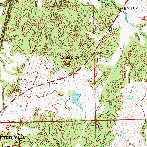 Topographic Map of Rush Lake Dam, MS