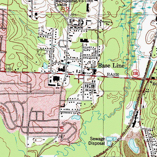 Topographic Map of Baseline Christian Church, AR