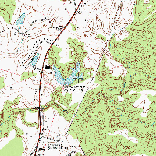 Topographic Map of Middleton Lake Dam, MS