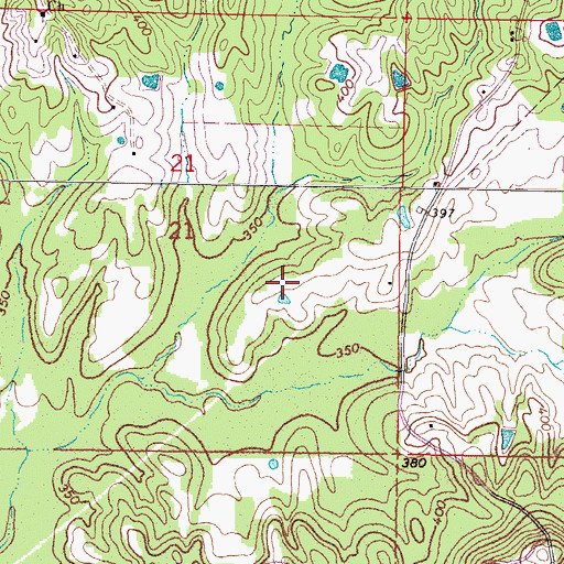 Topographic Map of Burgin Lake Dam, MS