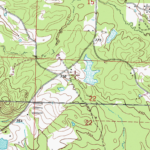 Topographic Map of Mrs W G McGee Lake Dam, MS