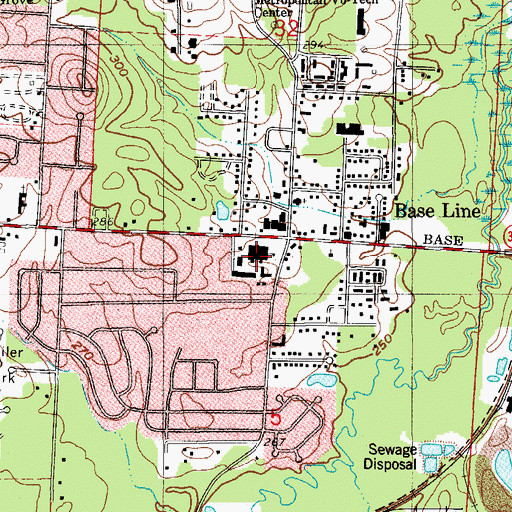 Topographic Map of Baseline Elementary School, AR