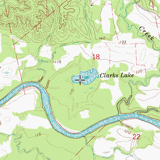 Topographic Map of Clarks Lake Dam, MS