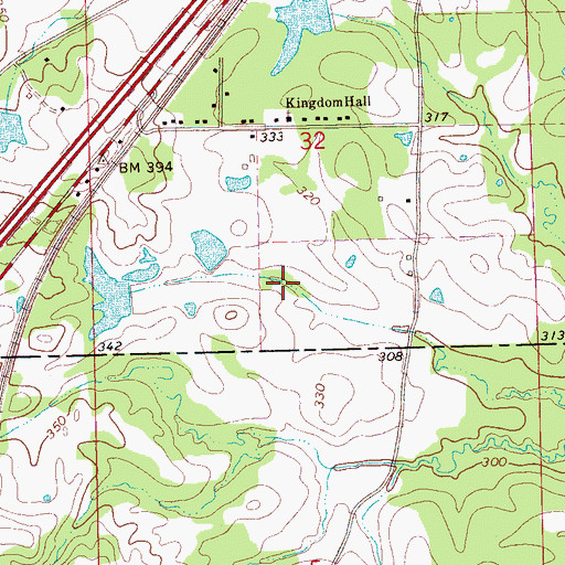 Topographic Map of Dixon Lake Dam, MS
