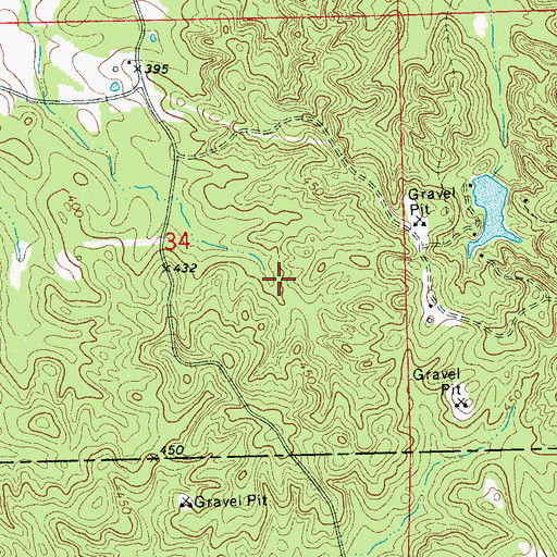 Topographic Map of Ridgway Management Lake Dam, MS
